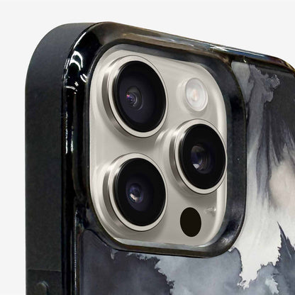 iPhone 16 Pro Max Case — Tie Dye Black And Gray Blended, Custom Art Phone Cover