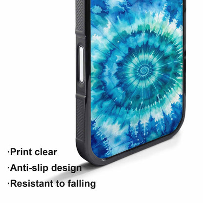 iPhone 17 Pro Case — Tie Dye Ocean Blues Blended Tie, Custom Print Case Cover