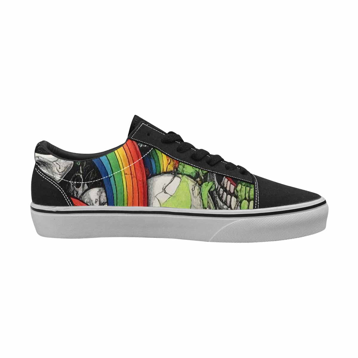 WOMEN'S Rainbow From Skull S Lace-Up Canvas Y2K Custom Shoes