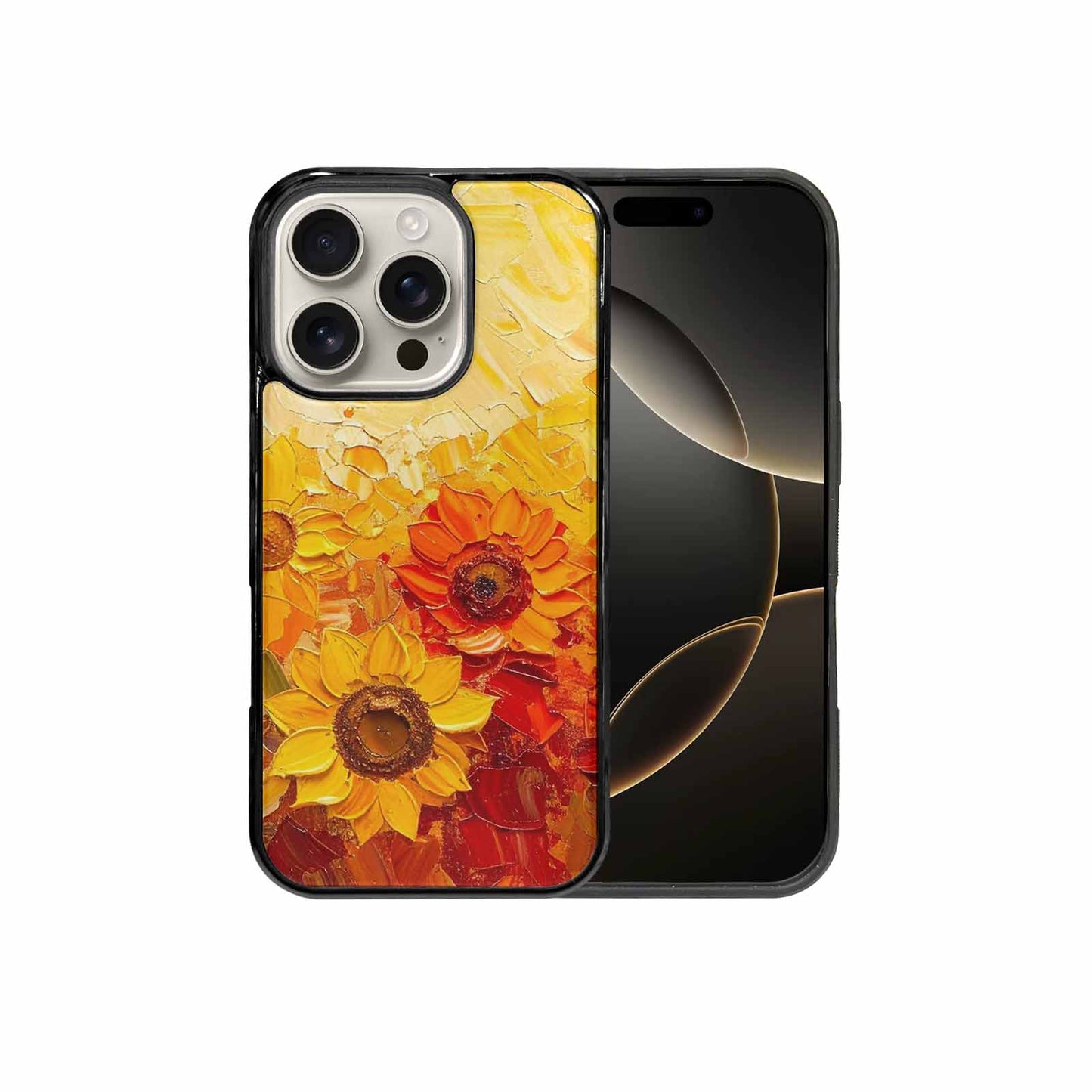 iPhone 16 Pro Case — Impressionist Sunflower Brushstroke Pattern Hundreds Of, Custom Art Phone Cover