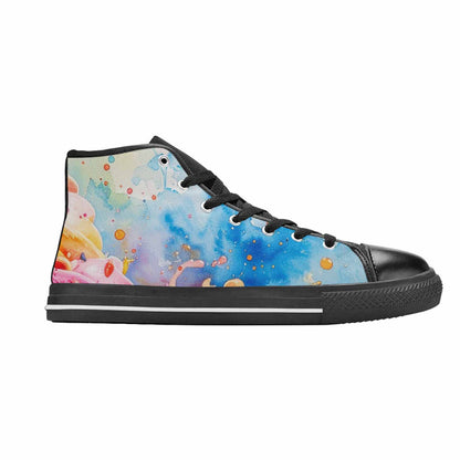 MEN'S Melting Icecream Collage High Top Canvas Vibrant Chaos Custom Sneakers
