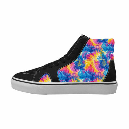 WOMEN'S Tie Dye Swirl High Top Canvas Neon Fantasy Custom Sneakers