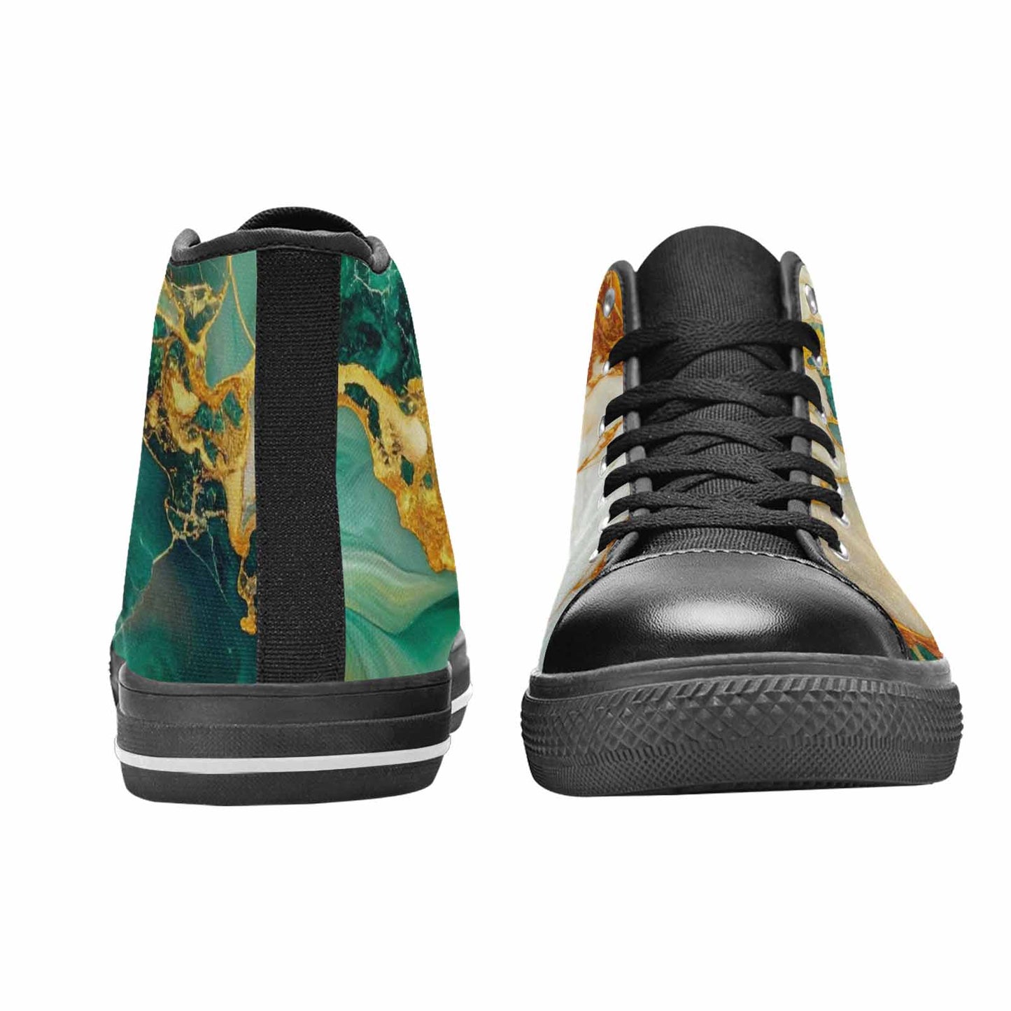 MEN'S Marble Gold High Top Canvas Neon Fantasy Shoes