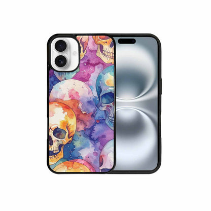 iPhone 16 Plus Case — Kulls Watercolor Skulls Small Skull Pattern, Custom Made Phone Cover