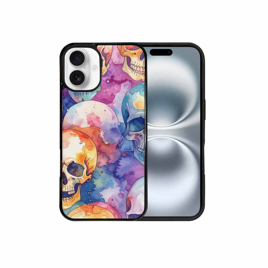 iPhone 16 Plus Case — Kulls Watercolor Skulls Small Skull Pattern, Custom Made Phone Cover