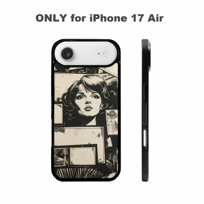 iPhone 17 Air Case — Black And White Solid Black Retro, Custom Phone Case