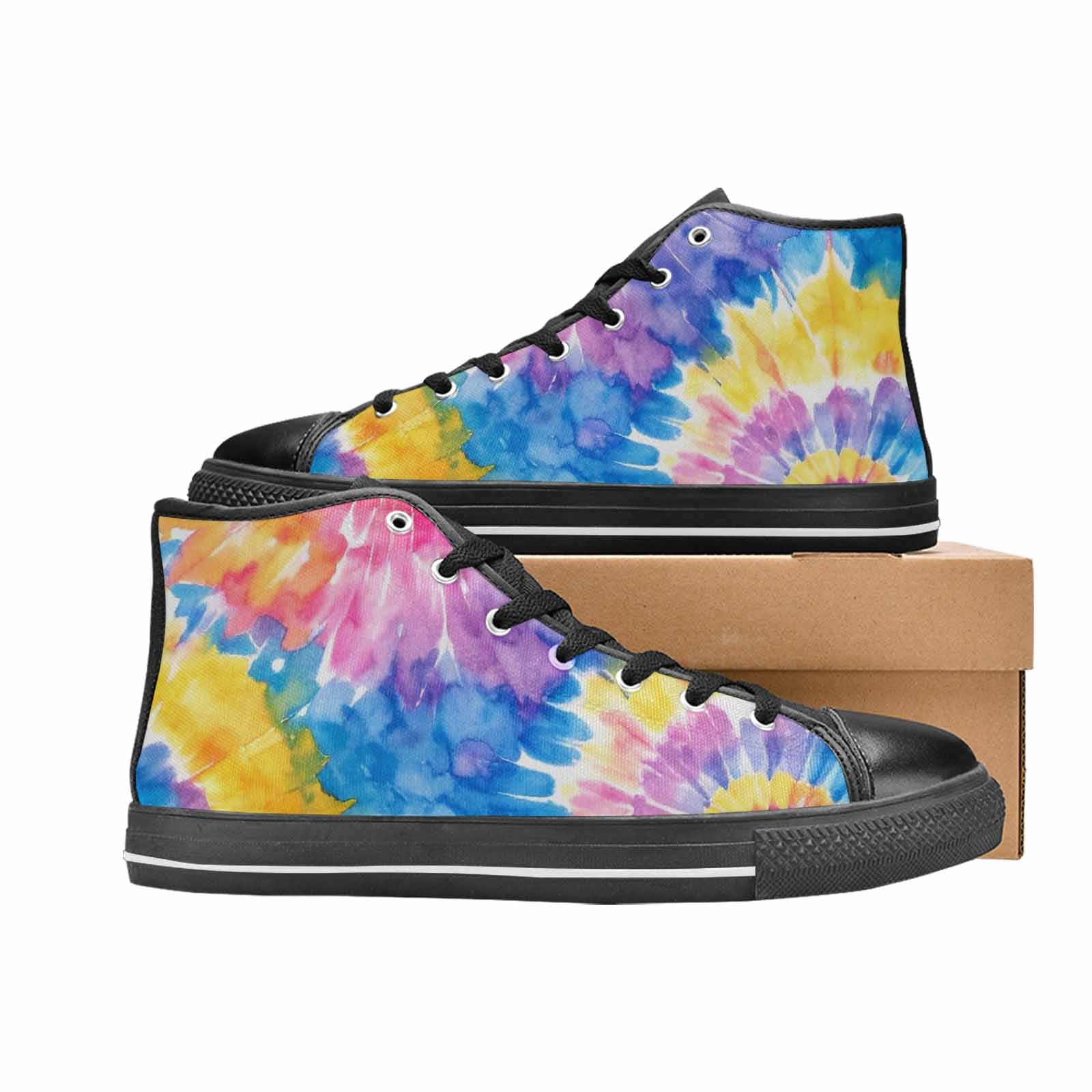 MEN'S Tie Dye Swirl High Top Canvas Aesthetic Sneakers