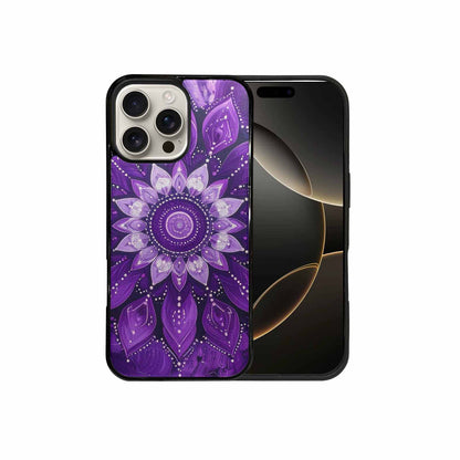iPhone 16 Pro Max Case — Purple Mandala Bohemian Print Edge To, Original Design Phone Case