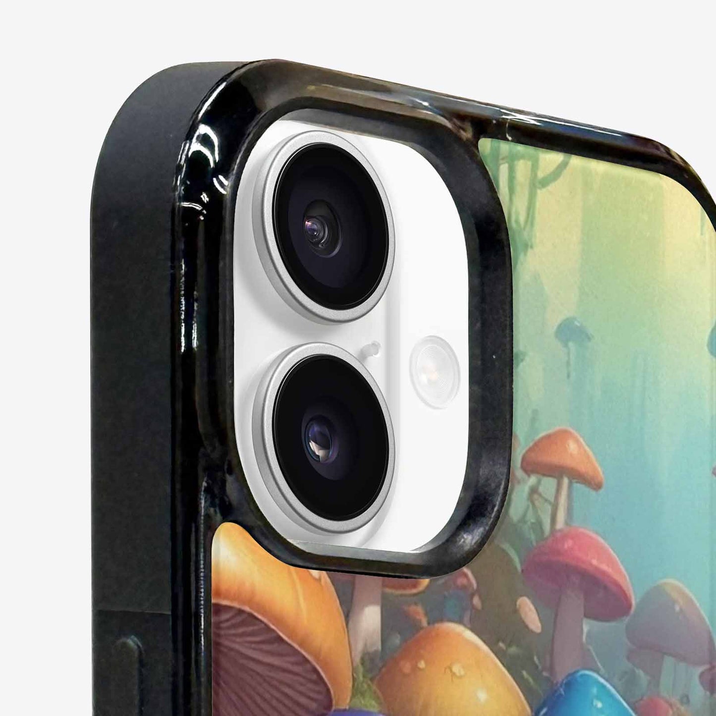 iPhone 16 Case — Overlapping Endlessly No Empty Space Mushrooms, Custom Phone Case