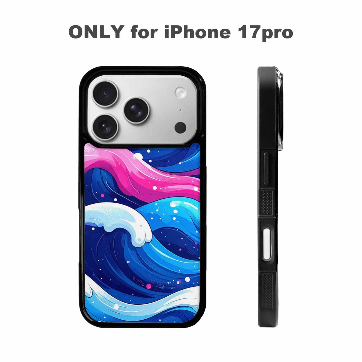 iPhone 17 Pro Case — Glossy Winter Wave Seamless Cartoon Cute, Custom Printed Phone Case