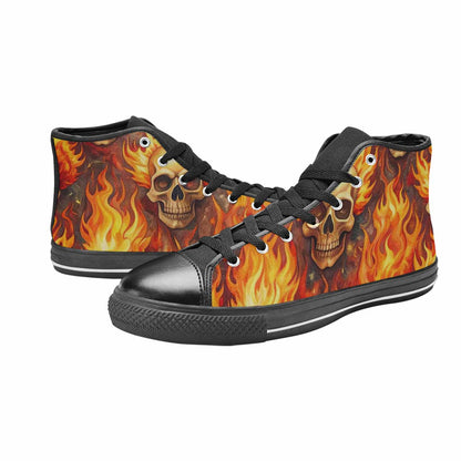 MEN'S Skulls - Flaming High Top Canvas Dreamcore Sneakers
