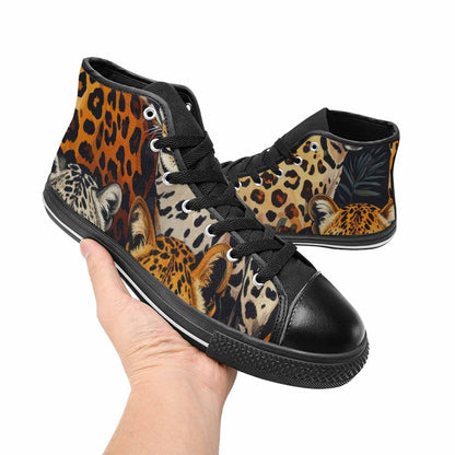 WOMEN'S Animal Print High Top Canvas Dark Academia Sneakers