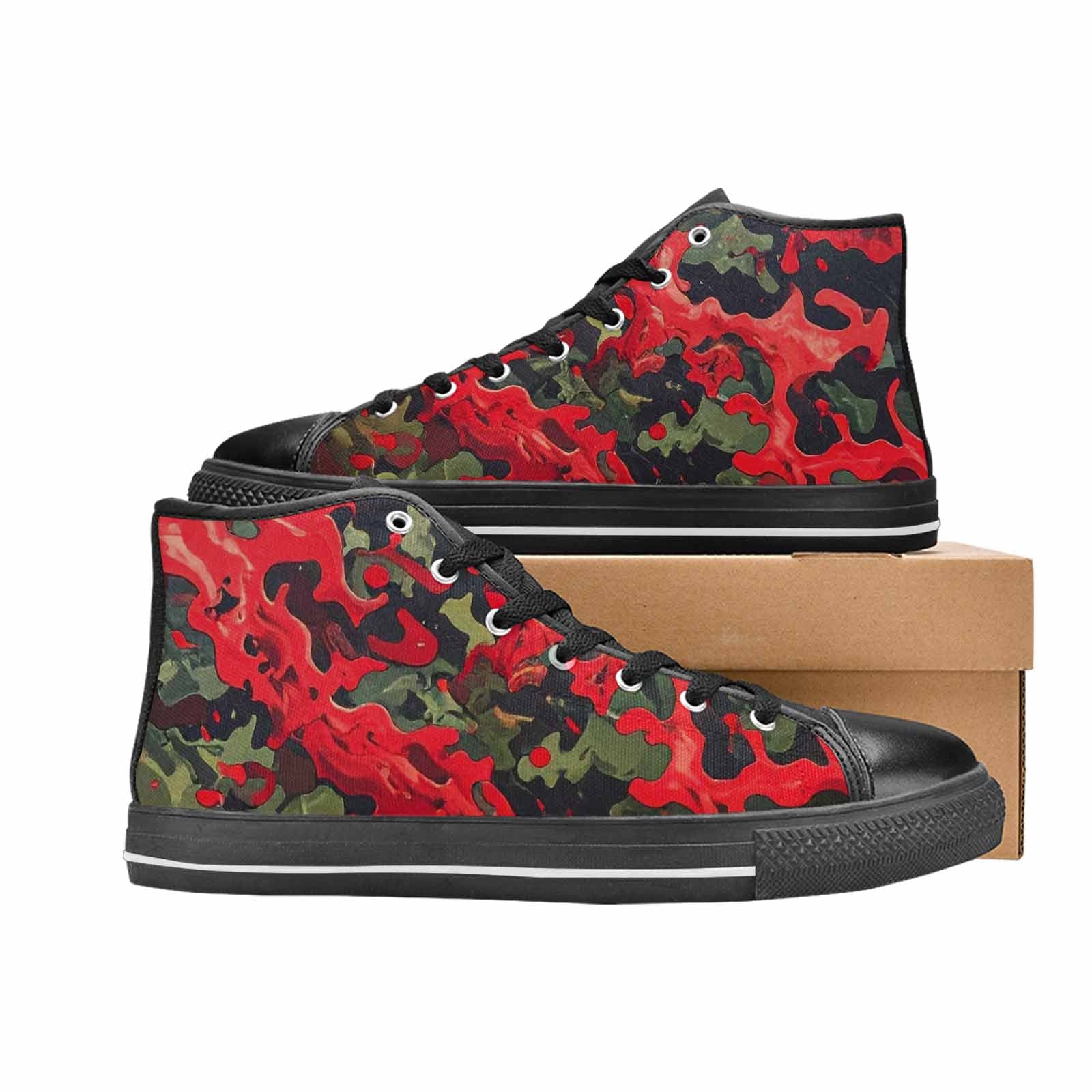 WOMEN'S Military Camouflage Blotch High Top Canvas Y2K Custom Sneakers