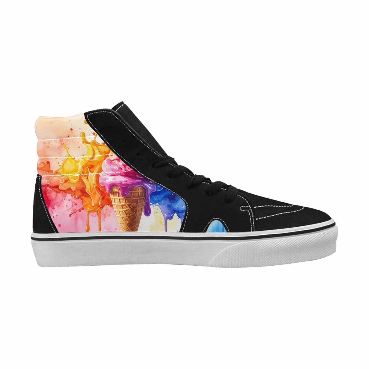 WOMEN'S Melting Icecream Collage High Top Canvas Grunge Custom Shoes