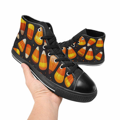MEN'S Halloween Candy Corn High Top Canvas Y2K Custom Shoes