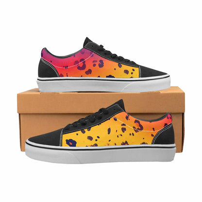 WOMEN'S Leopard Print Gradient Canvas Lace-Up Vivid Custom Shoes