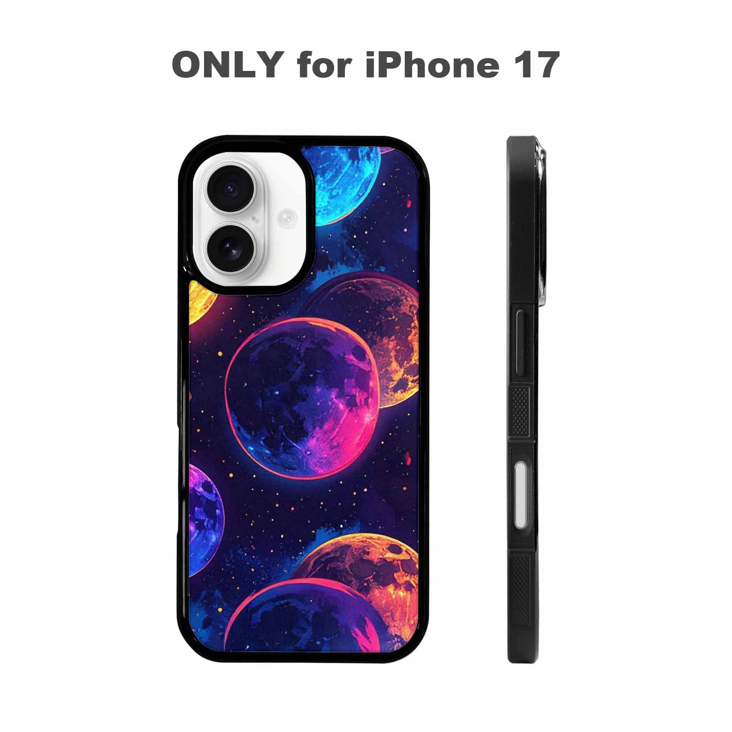 iPhone 17 Case — Neon Winter Moon Cartoon Cute, Custom Designed Case Cover