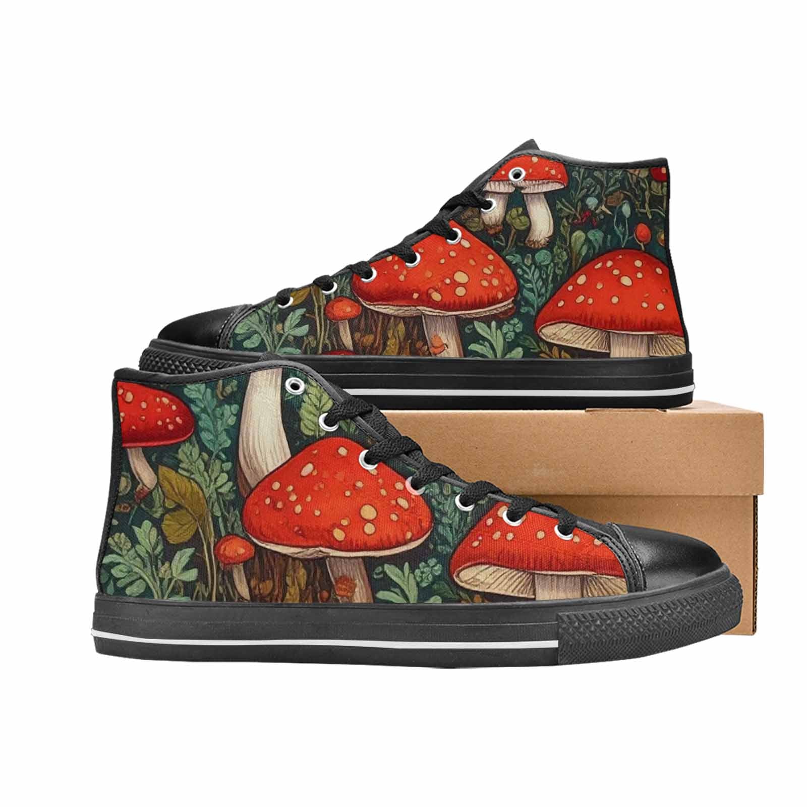 MEN'S Mushroom High Top Canvas Vivid Custom Sneakers