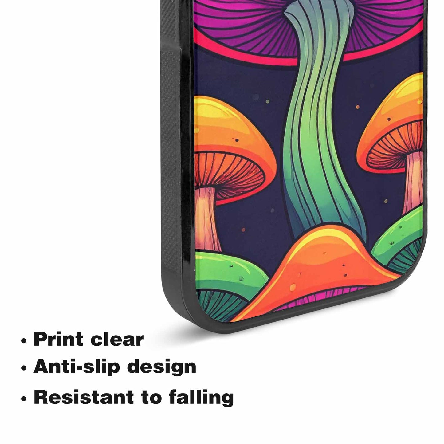 iPhone 15 Plus Case — Psychedelic Mushroom Cartoon Pattern, Custom Art Phone Cover