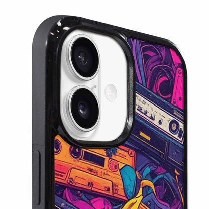 iPhone 17 Case — Retro Cassette Tape Pattern Retro Vintage, Personalized Phone Case