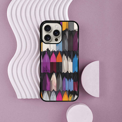 iPhone 16 Pro Max Case — Asexual Flag Color Theme Small Rainbow, Personalized Phone Case