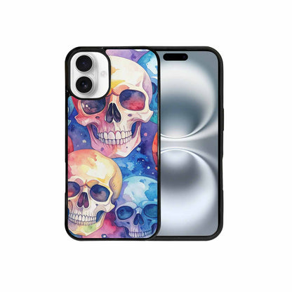 iPhone 16 Plus Case — Kulls Watercolor Skulls Small Skull Pattern, Custom Art Phone Cover