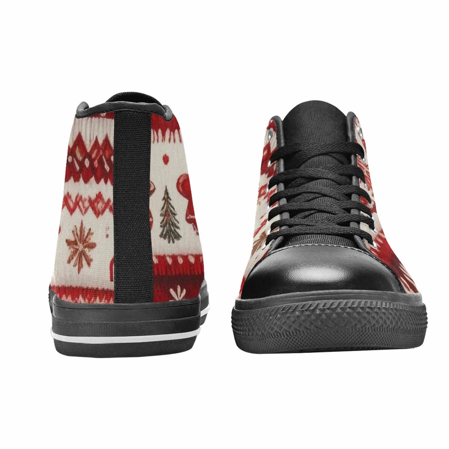 WOMEN'S Christmas Holly Snowflake High Top Canvas Cottagecore Custom Shoes