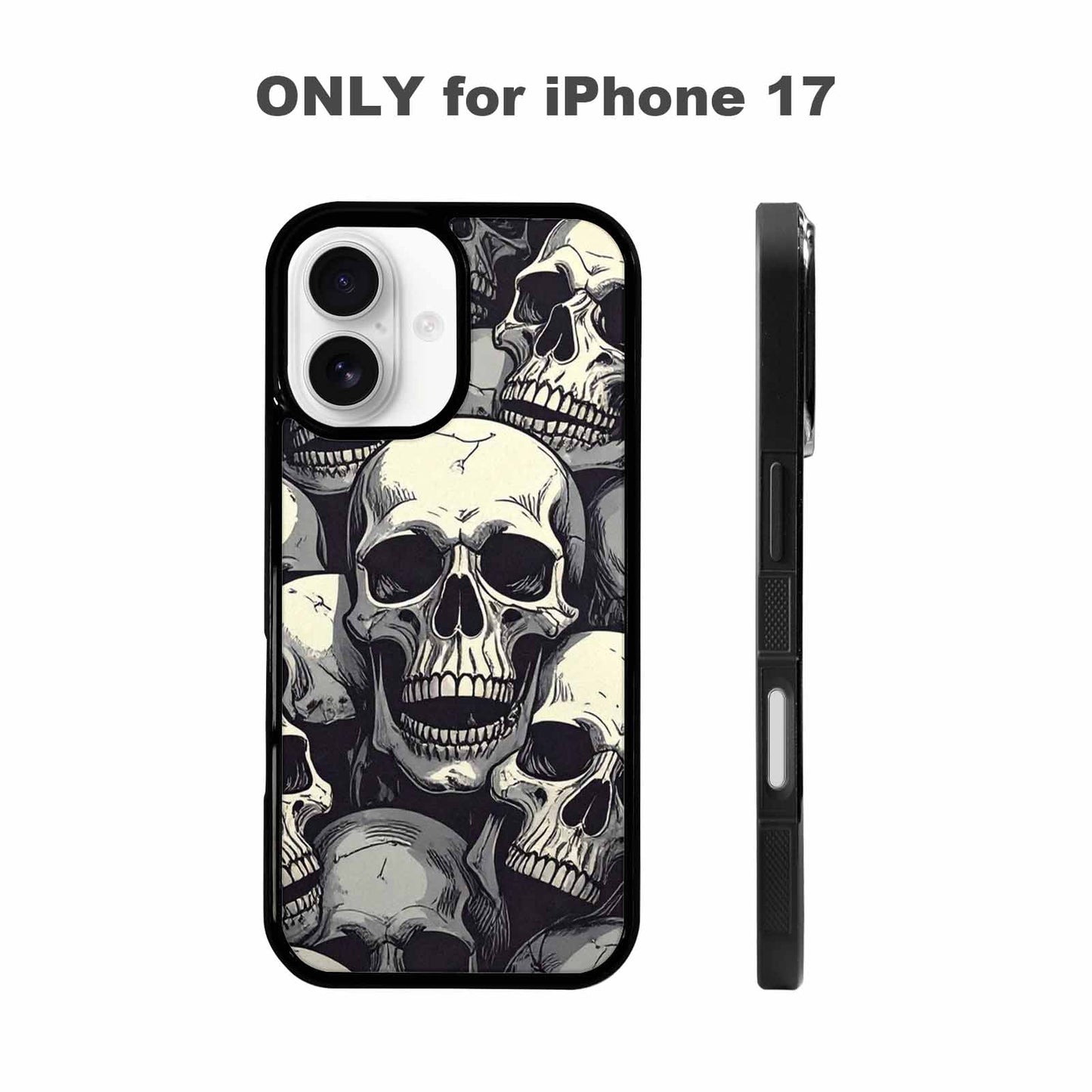 iPhone 17 Case — Skull Dark Art Gothic Print Gothic, Custom Made Phone Cover