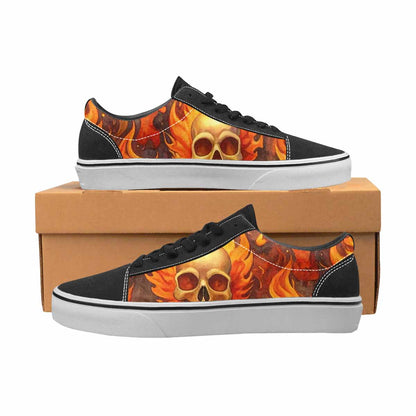 WOMEN'S Skulls - Flaming Canvas Lace-Up Dreamcore Shoes