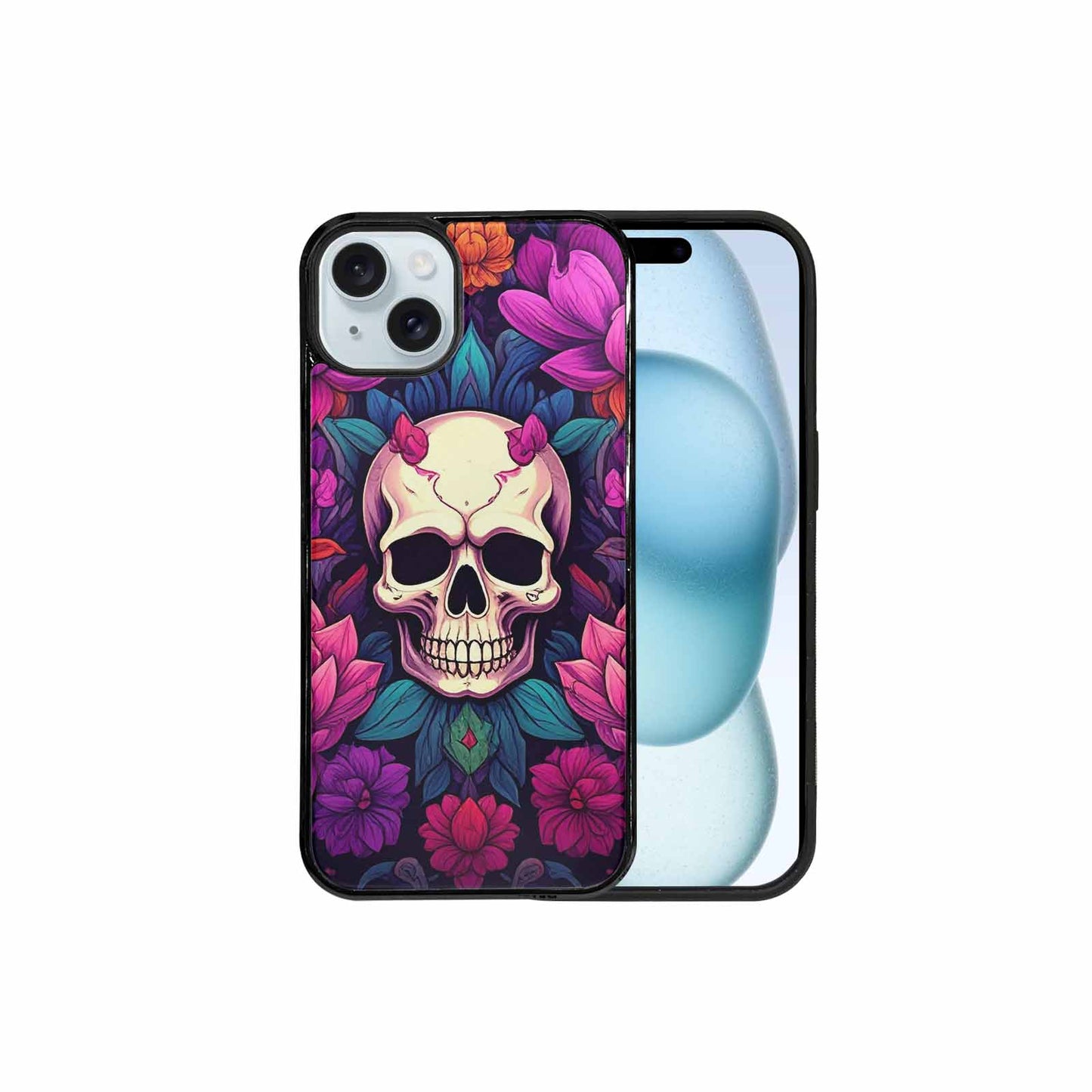 iPhone 15 Plus Case — Lotus Many Hundreds Of Skulls Art, Original Design Phone Case