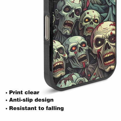 iPhone 16 Pro Case — Zombie Head Pattern Hundreds Of Small, Original Design Phone Case