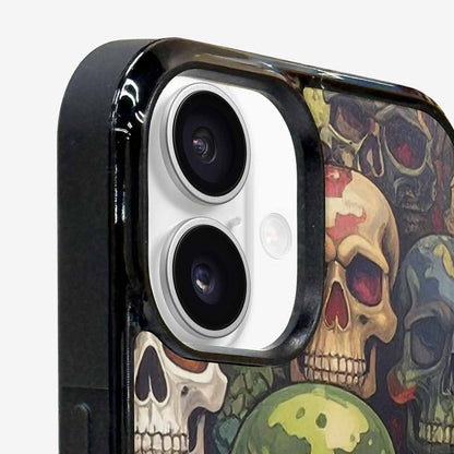 iPhone 16 Plus Case — Skulls Pattern Hundreds Of Sma, Custom Art Phone Cover