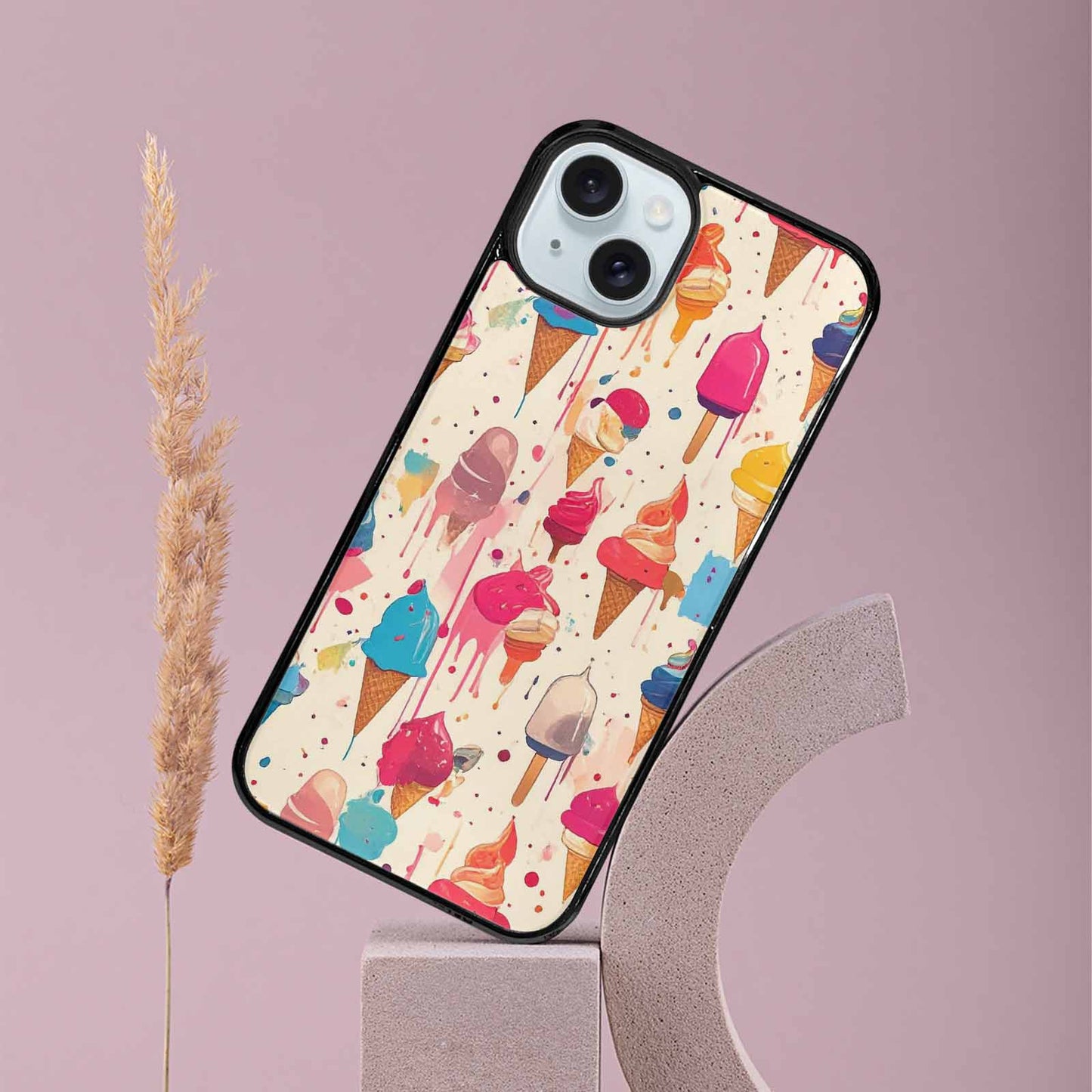 iPhone 15 Plus Case — Ice Cream Motif Ice Cream Motifs, Custom Printed Phone Case