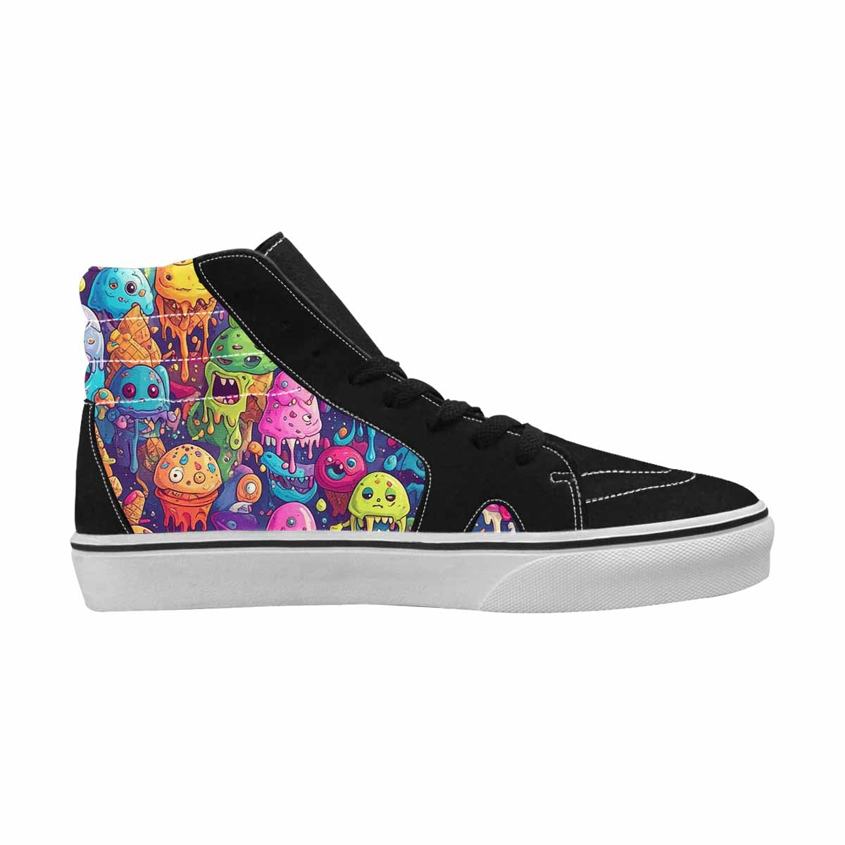 MEN'S Melting Ice Cream Monster High Top Canvas Dark Academia Custom Sneakers