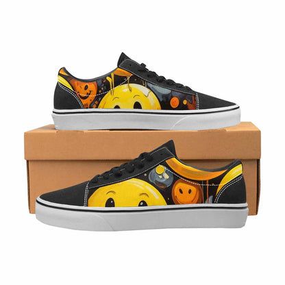 WOMEN'S Melting Moon Smiley — Lace-Up Canvas Dreamlike Custom Shoes