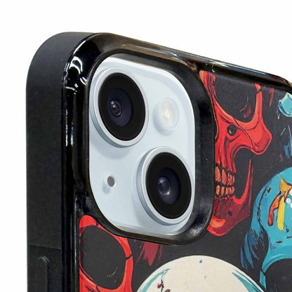 iPhone 15 Case — Dripping Skulls Collage Custom, Custom Made Phone Cover