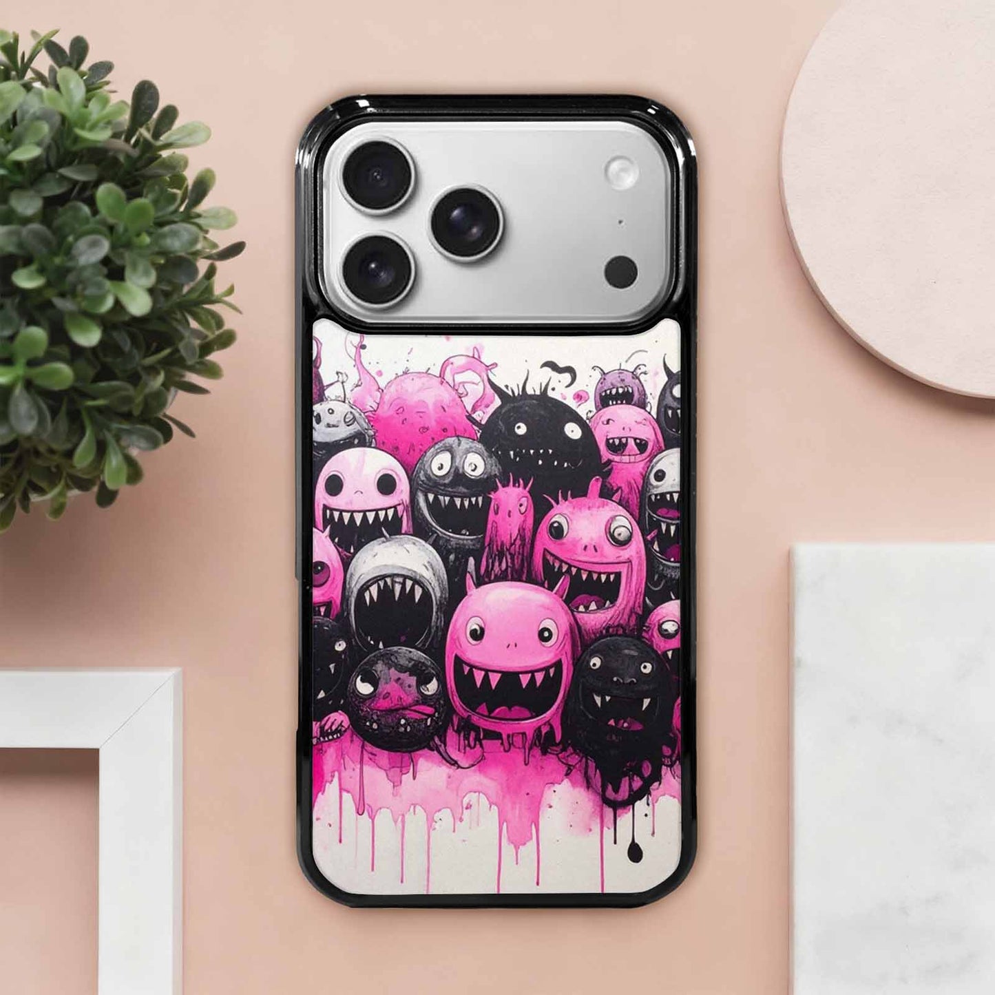 iPhone 17 Pro Max Case — Monsters (general) Black &amp; Cartoon Cute, Personalized Phone Case