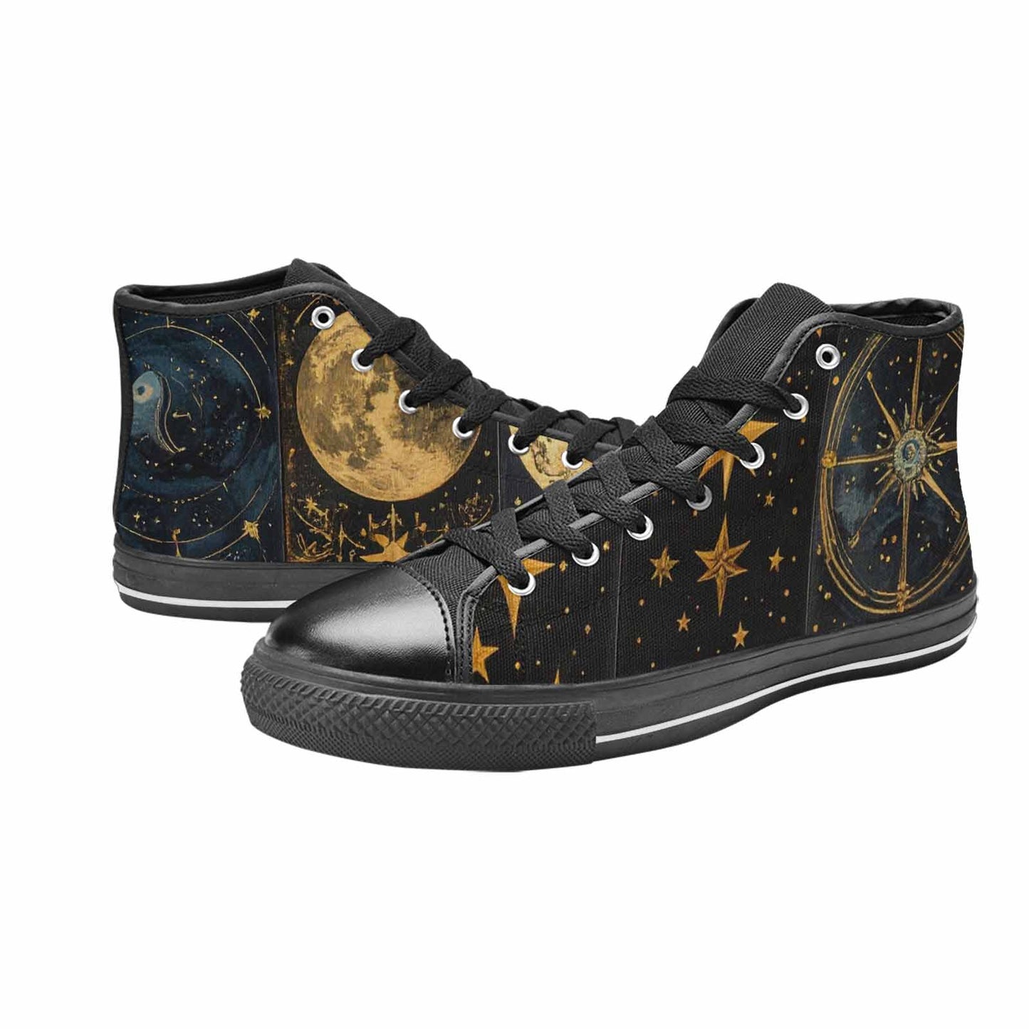 MEN'S Zodiac Constellation Star High Top Canvas Wallpaper Art Sneakers
