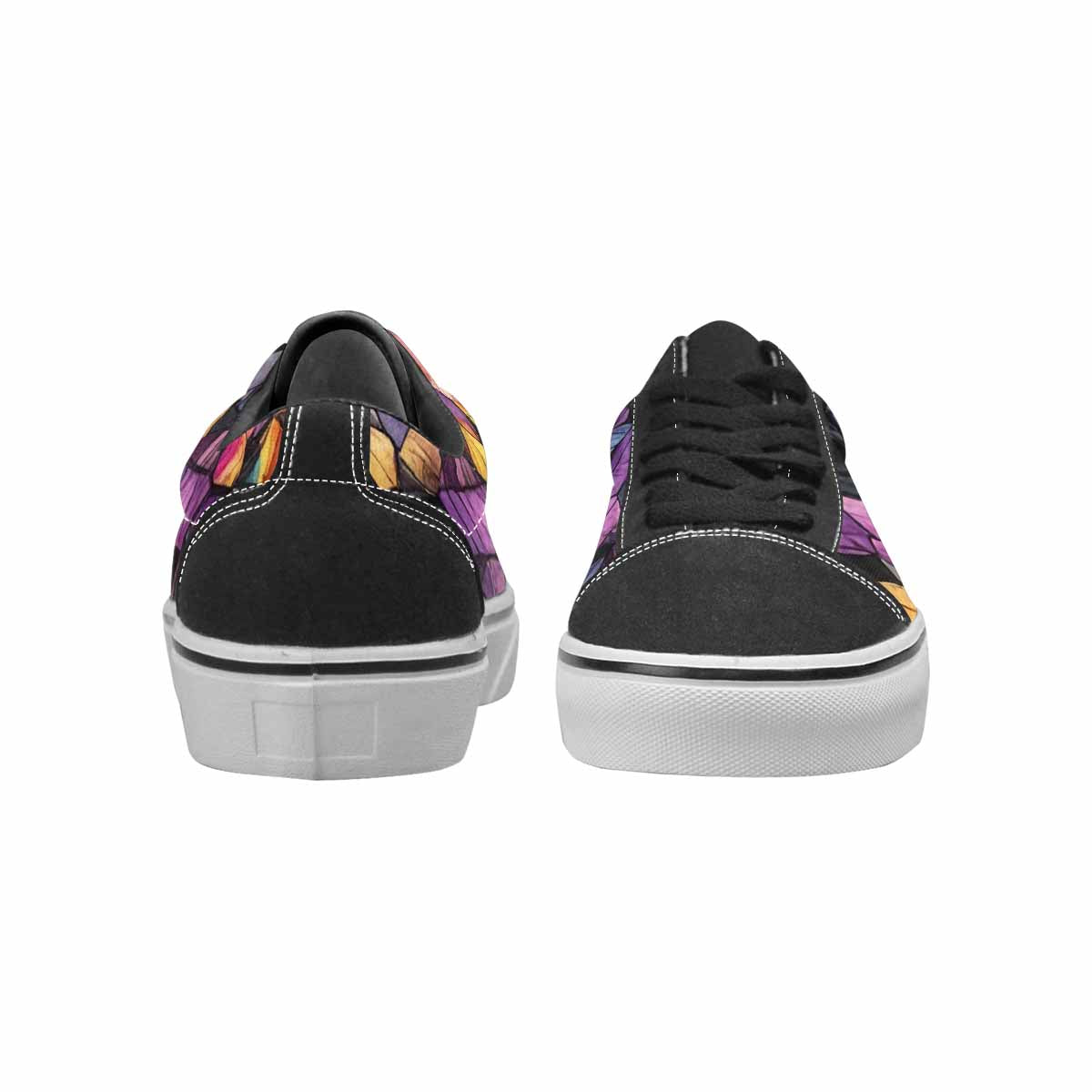 WOMEN'S Asexual Flag Color Canvas Lace-Up Dark Academia Custom Sneakers