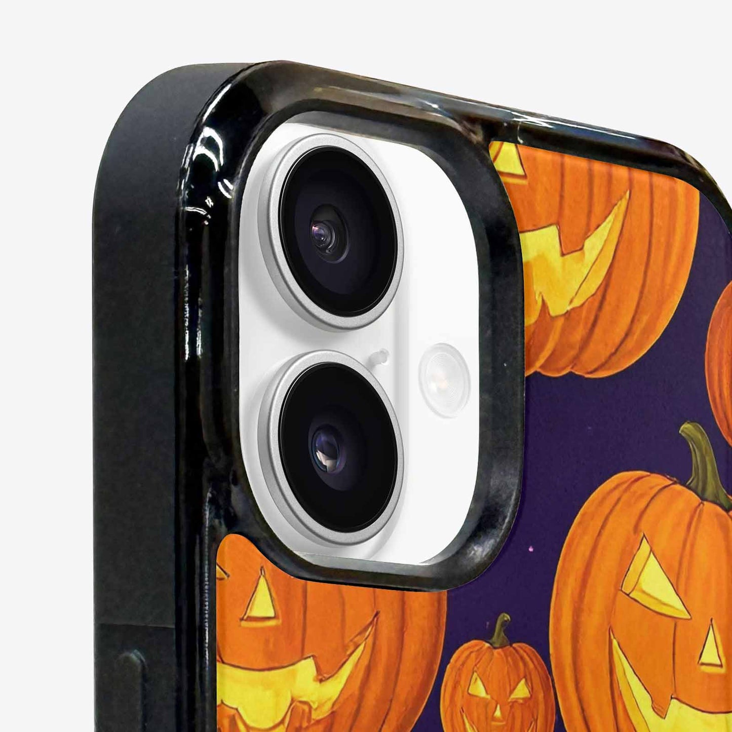 iPhone 16 Plus Case — Halloween Jackolantern Purple Sky Custom, Custom Made Phone Cover