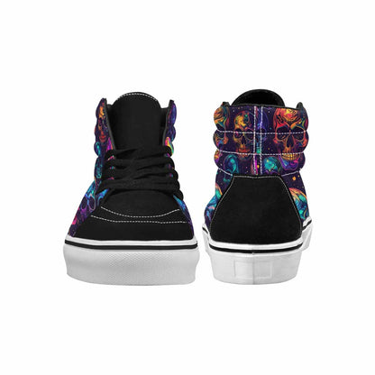 MEN'S Galaxy Skulls High Top Canvas Vibrant Chaos Custom Shoes