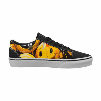 WOMEN'S Melting Moon Smiley — Lace-Up Canvas Wallpaper Art Sneakers
