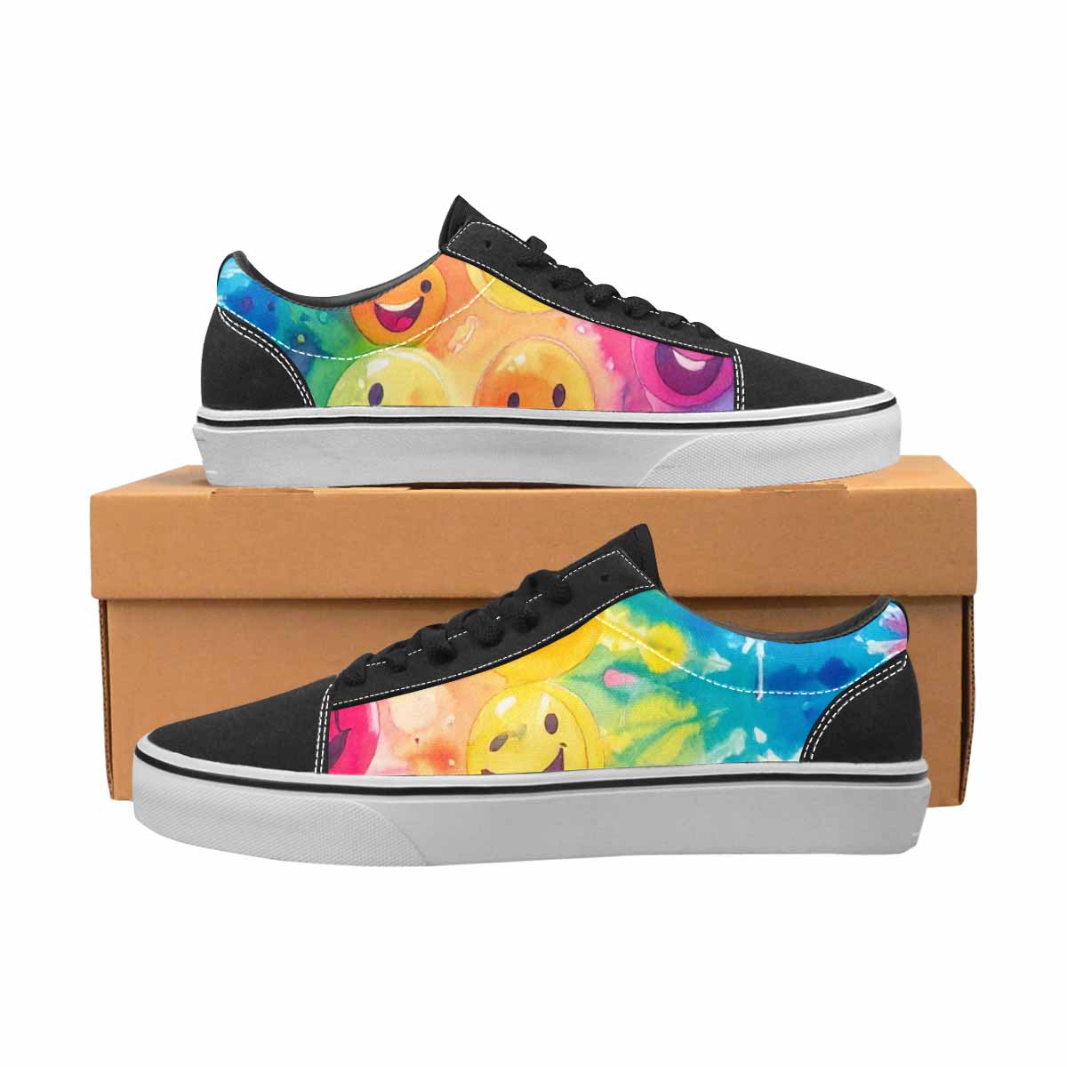 WOMEN'S Smiley Facessmiley Faces  Lace-Up Canvas Aesthetic Custom Shoes