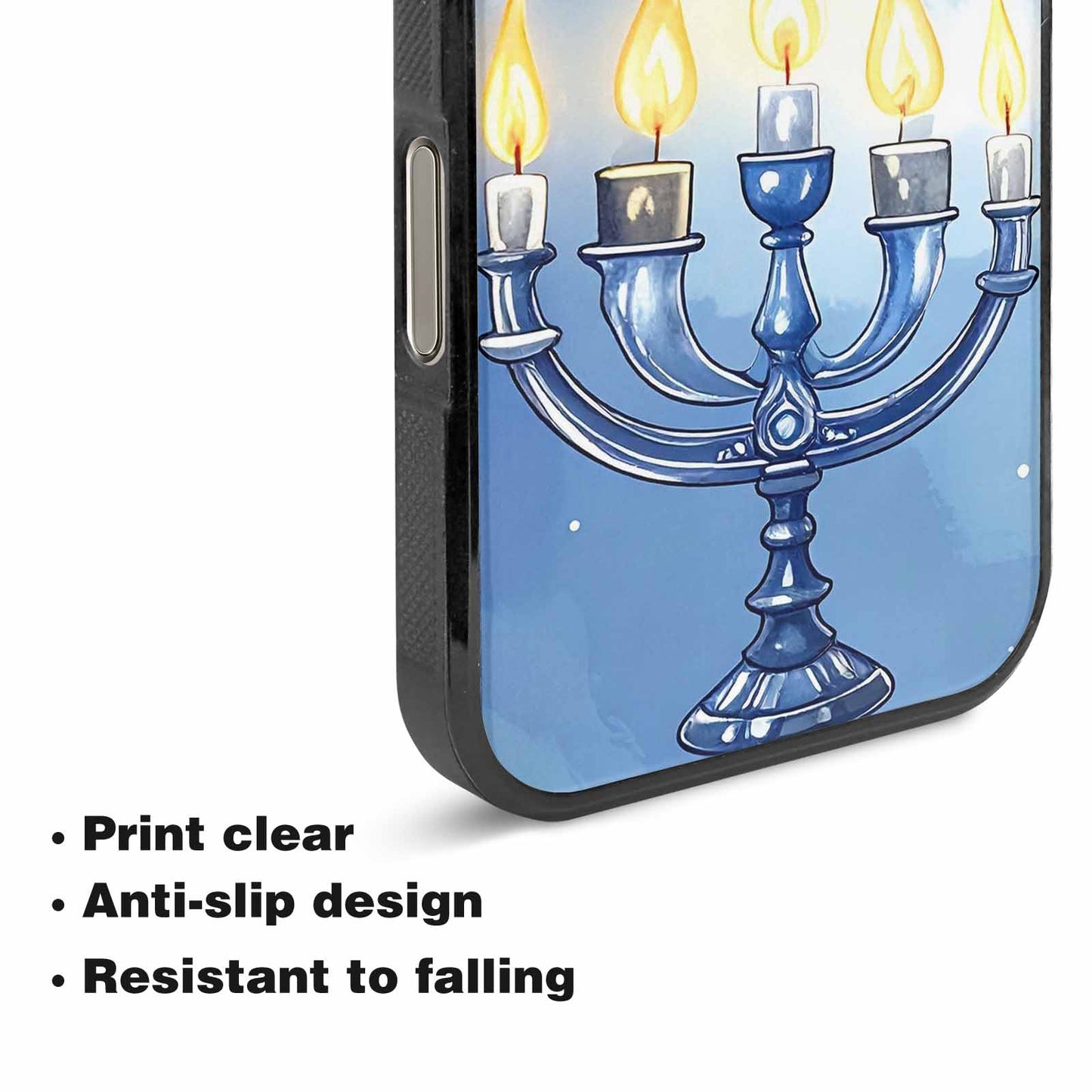 iPhone 16 Pro Max Case — Hanukkah Menorah Pattern Seamless Repeat Jewish, Custom Art Phone Cover