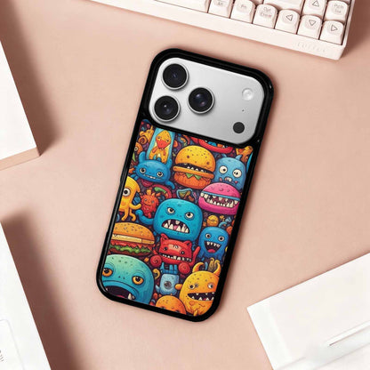iPhone 17 Pro Case — Small Cartoon Monster Character Pattern Cartoon, Custom Art Phone Cover
