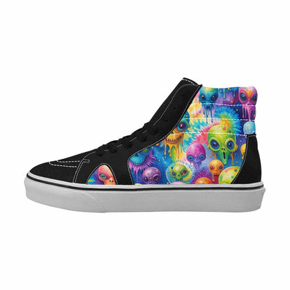MEN'S Aliens  Tie Dye High Top Canvas Surreal Custom Shoes