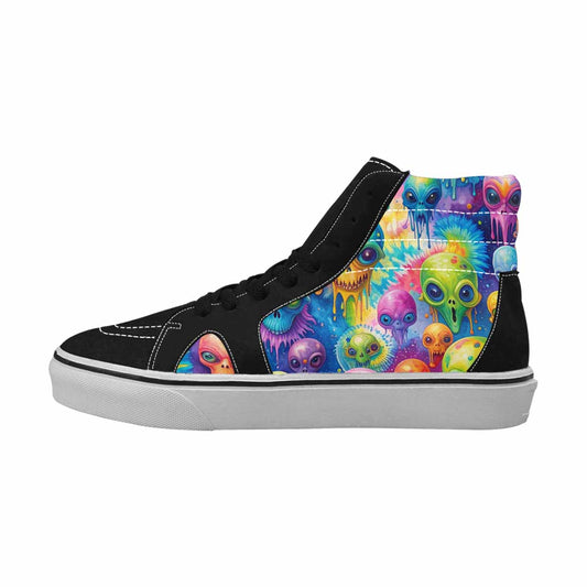 MEN'S Aliens  Tie Dye High Top Canvas Surreal Custom Shoes