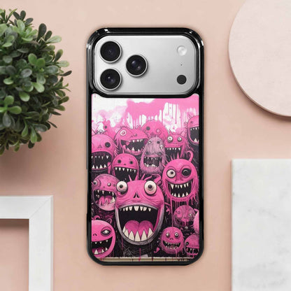 iPhone 17 Pro Max Case — Black &amp; Pink Ink Cartoon Cute, Custom Made Phone Cover
