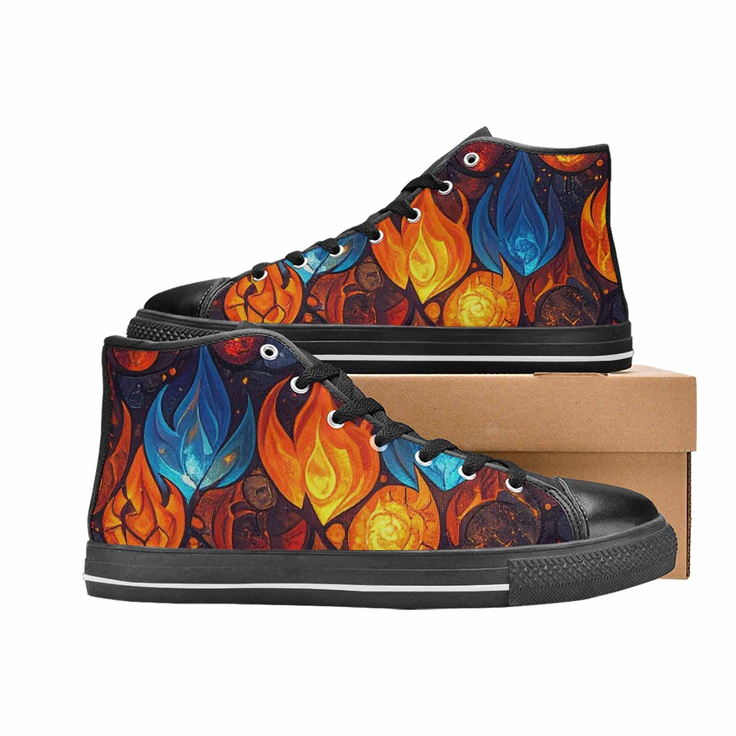 MEN'S Fire Flame High Top Canvas Aesthetic Sneakers