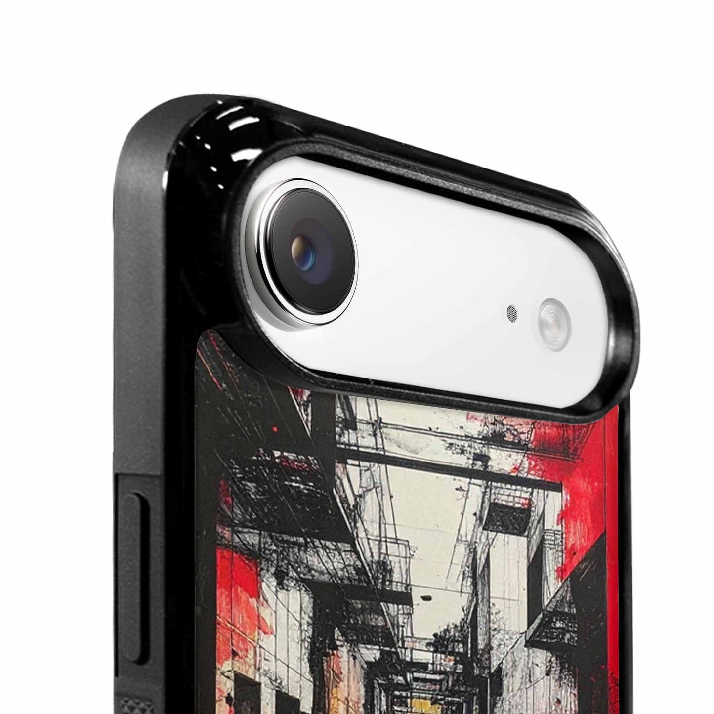 iPhone 17 Air Case — Black Red Ink Liminal Space Galaxy, Original Design Phone Case